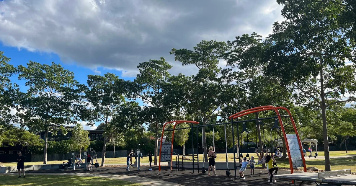 Children riding bikes at Frew Park
